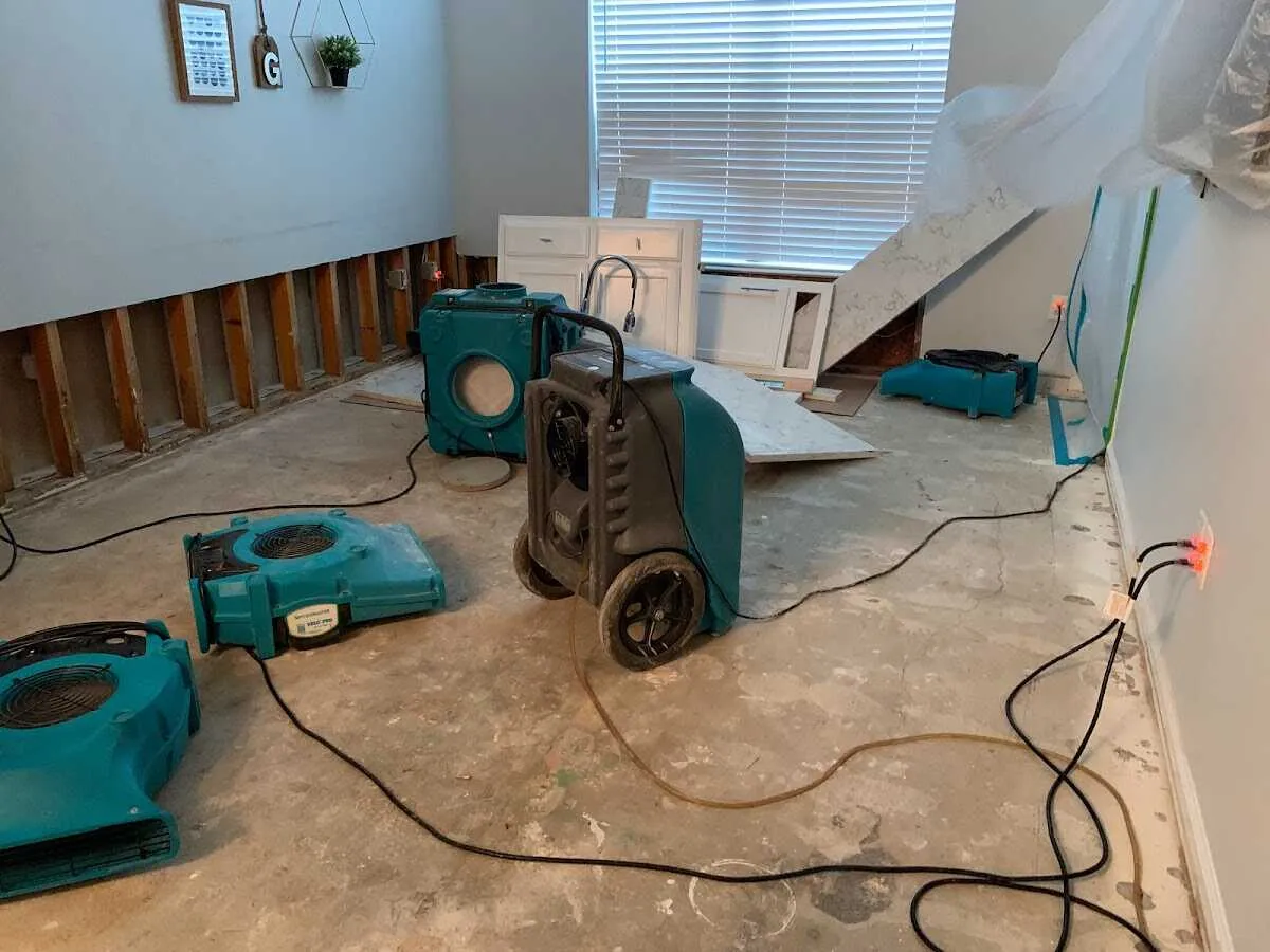 Dehumidifier in flood-cut room for Water Extraction & Removal in Bluffton